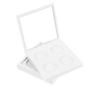 Vaguelly 2Pcs White Empty Eyeshadow Box with Compartments Transparent Window Magnetic Closure for Single Color Eyeshadow Blush Powder Organizer Makeup Storage Case