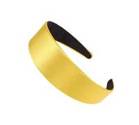 Vaguelly 2pcs Wide-edge Satin Headbands for Women and Girls Elegant Hoops Creative Headdress for Parties Birthdays and Cosplay Yellow