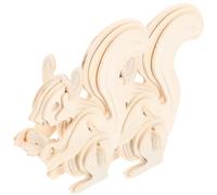 Vaguelly 2pcs Wooden Animal Puzzle DIY Jigsaw for Educational Interactive Squirrel Model Lightweight Wooden Craft for Home Decor and Learning Fun
