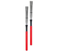 Vaguelly 2pcs Wooden Handle Drum Wire Steel Brush Jazz Percussion Brush for Drummers