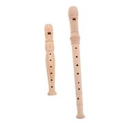 Vaguelly 2pcs Wooden Soprano Recorder with German Fingering Music Instrument for Adults Beginners Lightweight Portable Educational Woodwind Flute for School Home Practice