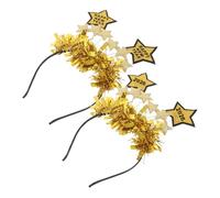 Vaguelly 2pcs Year Headbands with Gold Stars Sparkle Hairbands for Holiday Parties and Festive Celebrations Reusable Happy Year Accessories for Adults