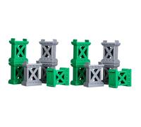 Vaguelly 2sets Stackable Train Track Bridge Supports for Railway Connectors Riser Pieces for Creative Play Safe Easy to Use Train Accessories 6pcs*2