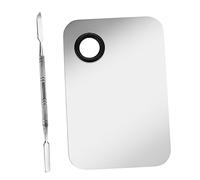 Vaguelly 2sets Stainless Steel Board Nail Art Makeup Eyeshadow Palette Sticks for Home Use Professional Steel Supplies Kit for Artistry
