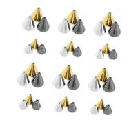 Vaguelly 3 Boxes Punk Nail Charms Metal Cone Spike Studs Flat Bottom Rivet Nail Art Decorations for DIY Crafts Gothic Style Women Salon Use