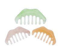 Vaguelly 3 Pcs Resin Massage Combs Lightweight Scalp and Body Massaging Tools for Meridian Therapy Muscle Relaxation and Improvement Beauty Scraping Plates in Green Yellow and Apricot