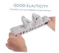 Vaguelly 3 Pcs Spa Headbands for Women Elastic Soft Bowknot Facial Hairbands for Face Washing Makeup Skincare Yoga Sports Moderate Thickness Comfortable Fit Grey Black White Colors