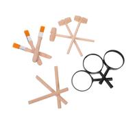 Vaguelly 3 Sets Archaeological with Wooden Digging Tools Friendly Hammer and Brush for Educational Exploration for Young Archaeologists