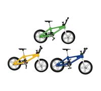 Vaguelly 3 Sets Mini Alloy Finger Bike Models with Replaceable Wheels Educational Cognitive for Desktop Bicycle Decoration Enhances Hand Eye Coordination