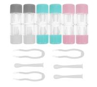Vaguelly 3 Sets Portable Mini Contact Lenses Kit - Compact Plastic Case with Applicator Tool for Eye - Soak Storage Outdoor Travel Container