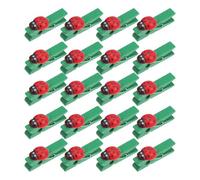 Vaguelly 30pcs Mini Wooden Photo Clips: Ladybug Style DIY Craft Picture Pegs Memo Card Holder - Small Note Clips for Photos Paper and Crafts
