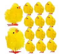 Vaguelly 36Pcs Fuzzy Yellow Easter Chicks 4cm Mini Chickens Comfortable Plastic Touch for Easter Party Favour Bookshelf and Table Decoration