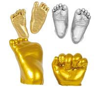 Vaguelly 3D Handprint Footprint Casting Kit for Babies DIY Keepsake Baby Hand and Foot Molding Set 100g Clone Powder 100g Modeling Powder and Brush for Newborn Memories and Nursery Decor