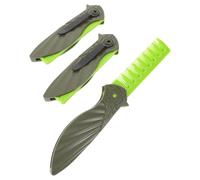 Vaguelly 3Pcs 3-In-1 Folding Men’S Comb Set - Wide Tooth Beard Hair Texturing Pocket Comb, Portable Grooming Brush for Travel and Barber Styling, Green