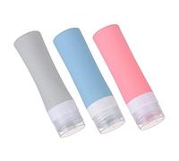 Vaguelly 3Pcs 80ml Portable Silicone Travel Bottles Set Refillable Empty Containers for Travel Gym and Business Trips Leak-Proof Design Easy Squeeze Function