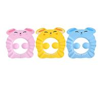 Vaguelly 3pcs Adjustable Bath Hat Cartoon Shampoo Shower Cap for Boy Girl Soft Material Protects Eyes Ears for Daily Use Gifting