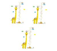 Vaguelly 3pcs Boy Wall Stickers Boy Girl Height Chart Decal Cartoon Wall Decals
