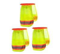 Vaguelly 3pcs Breathable Reflective Sunshade Covers with Neck Flap Wide Brim for Hard Hat Sun Protection Lightweight Mesh with High Visibility Strip Summer Outdoor Cooling Accessories