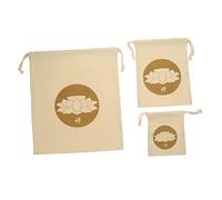 Vaguelly 3pcs Buddha Sound Bowl Drawstring Bags Cotton-linen Meditation Pouches for Tibetan Singing Bowls Zen Style Storage Bags (11x15cm 17.5x24cm 28x3cm)