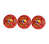Vaguelly 3pcs Buddhist Sound Bowl Pillow Decorative Prayer Bowl Mat Yoga Singing Pad Patterns