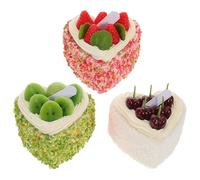 Vaguelly 3pcs Cake Model Simulation Dessert Realistic Artificial Cakes for Party Supplies Home Decor and Baking Decorations