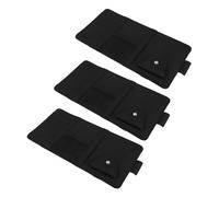 Vaguelly 3pcs Car Sun Visor Storage Bag Set, Black PU Leather Visor Organizer for Registration, Insurance, Sunglasses and Cards, Multi-Functional Truck and Car Interior Accessory
