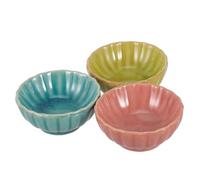 Vaguelly 3pcs Ceramic Aromatherapy Bowls for Essential Oil and Face Mask Blending Small Spa Bowls in Red Green Blue for Salon and Home Use