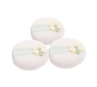 Vaguelly 3pcs Four Leaf Shamrock Jumbo Fluffy Velvet Powder Puff for Loose Powder Makeup Soft Embroidered Face Applicator Portable Reusable Cosmetic Pads