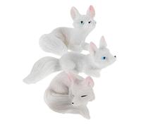 Vaguelly 3pcs Fox Figurines Set Cute Resin Animal Statues for Fairy Gardens Moss Landscapes and Terrariums Whimsical Outdoor Decor for Ponds and Crafts