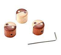 Vaguelly 3pcs Guitar Volume Knobs Set Bass Control Potentiometer Caps Rosewood Maple with Copper Ring Electric Guitar Replacement Parts for Instrument Accessories