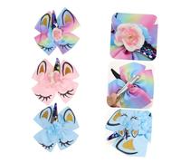 Vaguelly 3pcs Hair Bows Alligator Clips Sequin Unicorn Hair Clip for Girls Boys and Girls