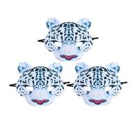 Vaguelly 3pcs Halloween Leopard Mask Half Face Masquerade Masks Jingle Animal Theme Party Decoration for Halloween Carnival Party Dress Up Props