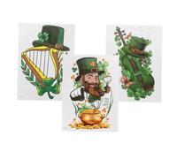 Vaguelly 3pcs Irish Festival St Patrick's Day Temporary Body Stickers for Party Decoration St Patricks Themed