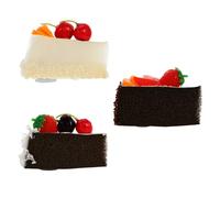 Vaguelly 3Pcs Lifelike Fake Cake Models PU Simulation Cake Decorations for Home Kitchen and Party Display Dessert Props for Festivals and Art Sketching