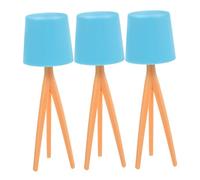 Vaguelly 3pcs Miniature Dollhouse Desk Lamp Vintage Blue LED Accent Lighting for Dollhouse Furniture Accessories Cozy Atmosphere Enhancer Detailed Design for Creative Play