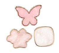 Vaguelly 3pcs Nail Art Palette Mixing Tray Resin Agate Color Mixing Plate for Diy Nail Designs Butterfly Square and Floral Shapes for Artists and Home Use