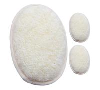 Vaguelly 3pcs Natural Loofah Bath Sponge - Luffa Body Scrubber - Deep Cleansing Exfoliating Shower Pad - Reusable Dead Skin Remover for Spa Skincare 6x4 Inch