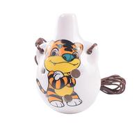 Vaguelly 3pcs Ocarina Music Instrument Animal Pattern Desktop Decor for Beginner Performer Tiger Pattern