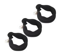 Vaguelly 3pcs Pearl Hair Bun Maker Set for Women, Black Sponge Donut Styling Tools to Add Volume and Save Time, Elegant and Cute Hair Accessories for Creating Messy Or Neat Buns