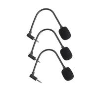 Vaguelly 3pcs Portable Small Computer Microphone Set with Straight Plug - 2 Mono Channel, 3-pole Stereo 4-pole Pin - Compatible with Phones and Laptops for Home Office Recording and Streaming