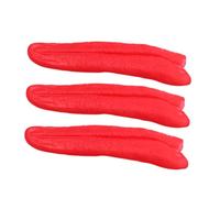 Vaguelly 3pcs Realistic Red Fake Tongue Props for Halloween Scary Stage Performances Stretchable Lifelike Texture Lightweight Portable Horror Accessories for Pranks and Cosplay