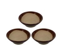 Vaguelly 3pcs Retro Ceramic Bowl Set for Soup and White Wine Serving | Clay Build, round Wide-mouth Shape, Classic Simple Style, Unglazed Base, Smooth Edges for Table Use