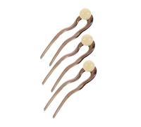 Vaguelly 3pcs Retro u Shape Hairpin Prong Bun Hair Stick Pearl Hair Forks Women's Accessories for Styling and Travel