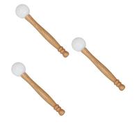 Vaguelly 3pcs Rubber Musical Instrument Singing Bowl Percussion Stick Crystal Bowl Rapping Stick for Buddha Sound Sound Therapy Instrument for Home Use