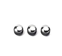 Vaguelly 3pcs Silver Chrome O-ring Volume Control Knobs Cap with Dome for Guitar Bass Parts, Metal Rotary Tone Control Knobs for Electric Guitar Accessories