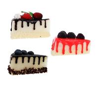 Vaguelly 3pcs Simulation Cakes Fake Dessert Models Pu Butter Cake Home Photo Props for Wedding Party Display