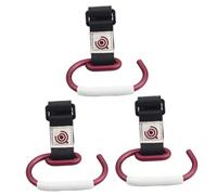 Vaguelly 3pcs Stroller Hooks Clips Burgundy Stroller Hanger for Hanging Diaper Bags Purse Accessories for Buggy