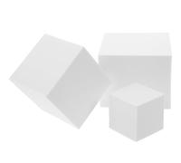 Vaguelly 3Pcs White Foam Cube Set 5Cm 8Cm 10Cm Photography Props Geometric Photo Cubes for Cosmetics Jewelry Flat Lay and Still Life