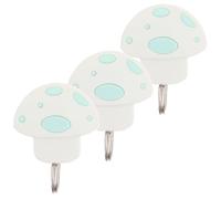 Vaguelly 3pcs White Plastic Wall Coat Hooks with Strong Adhesive and No Trace After Removal, Modern Single Prong Wall Hanging Hooks for Dressing Room and Living Room Random Color