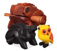 Vaguelly 3pcs Wooden Sound Animals Ornaments Music Animal Decorations Home Decor Frog Pig Owl